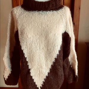 Hand knit mohair cowl/turtle neck sweater